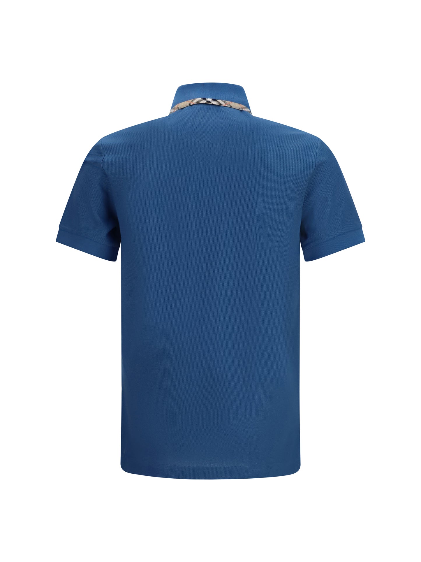 Burberry Men Cotton Polo With Check Trims BURBERRY