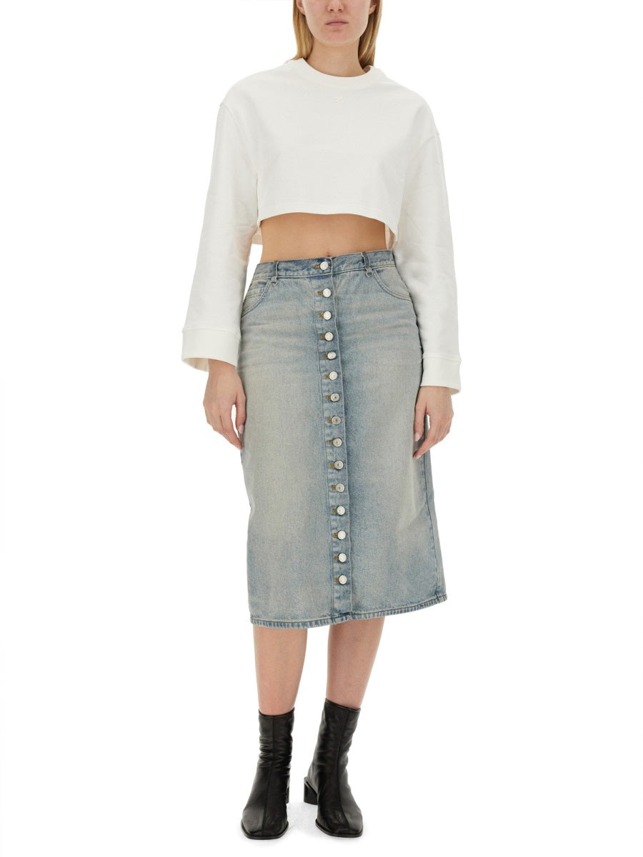 Courreges Women Cropped Sweatshirt COURREGES