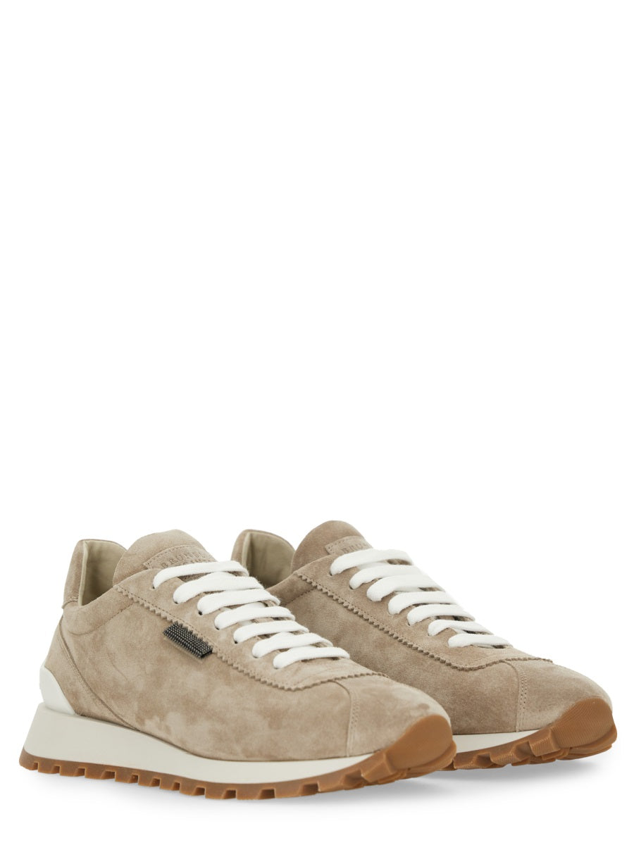 Brunello Cucinelli Women Runner In Camoscio Con Shiny Tab BRUNELLO CUCINELLI