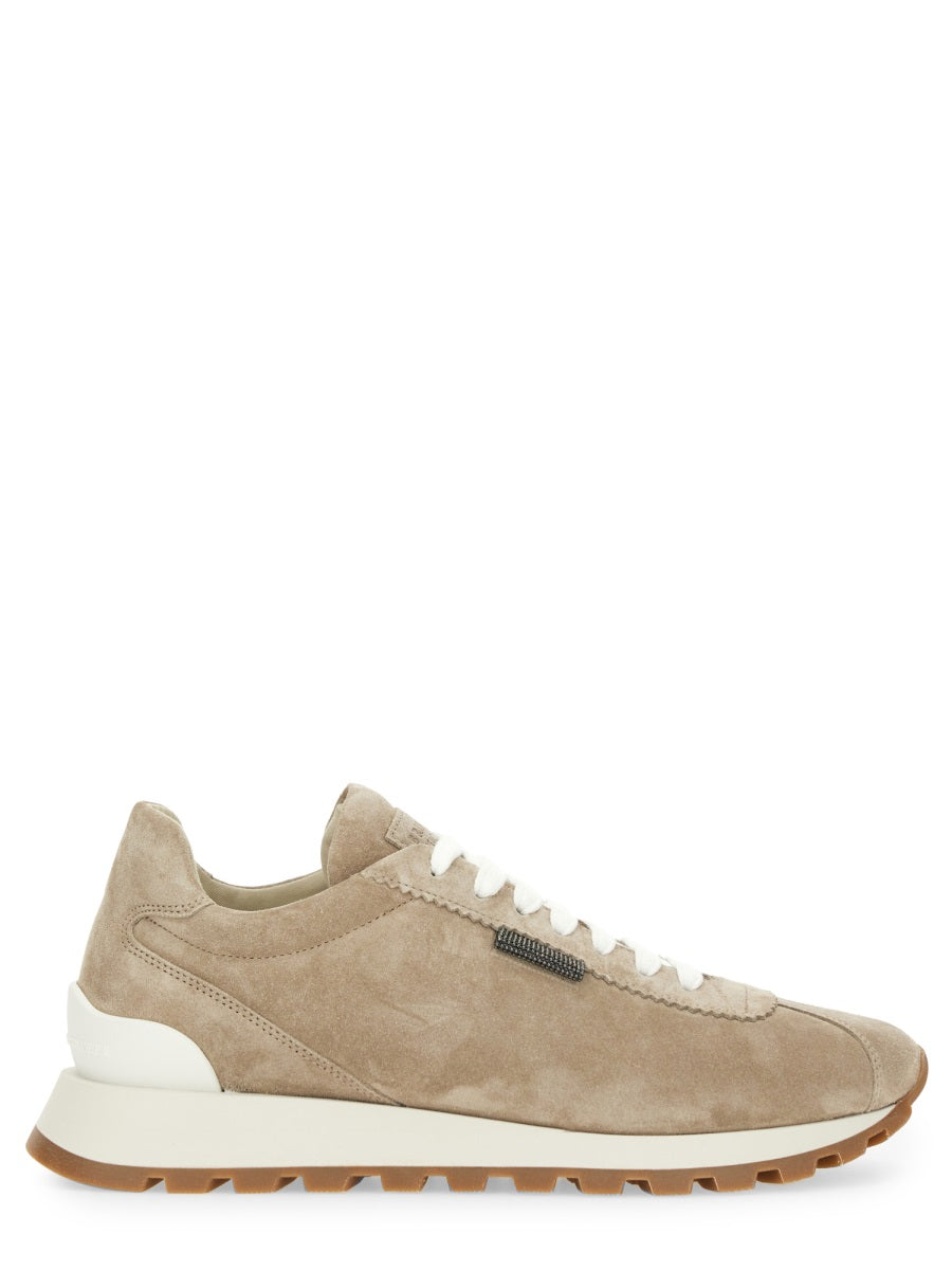 Brunello Cucinelli Women Runner In Camoscio Con Shiny Tab BRUNELLO CUCINELLI
