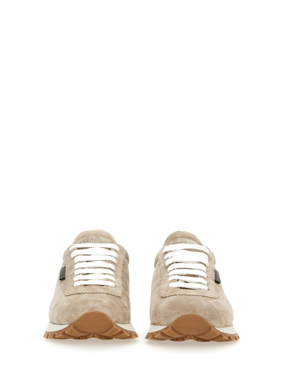Brunello Cucinelli Women Runner In Camoscio Con Shiny Tab BRUNELLO CUCINELLI