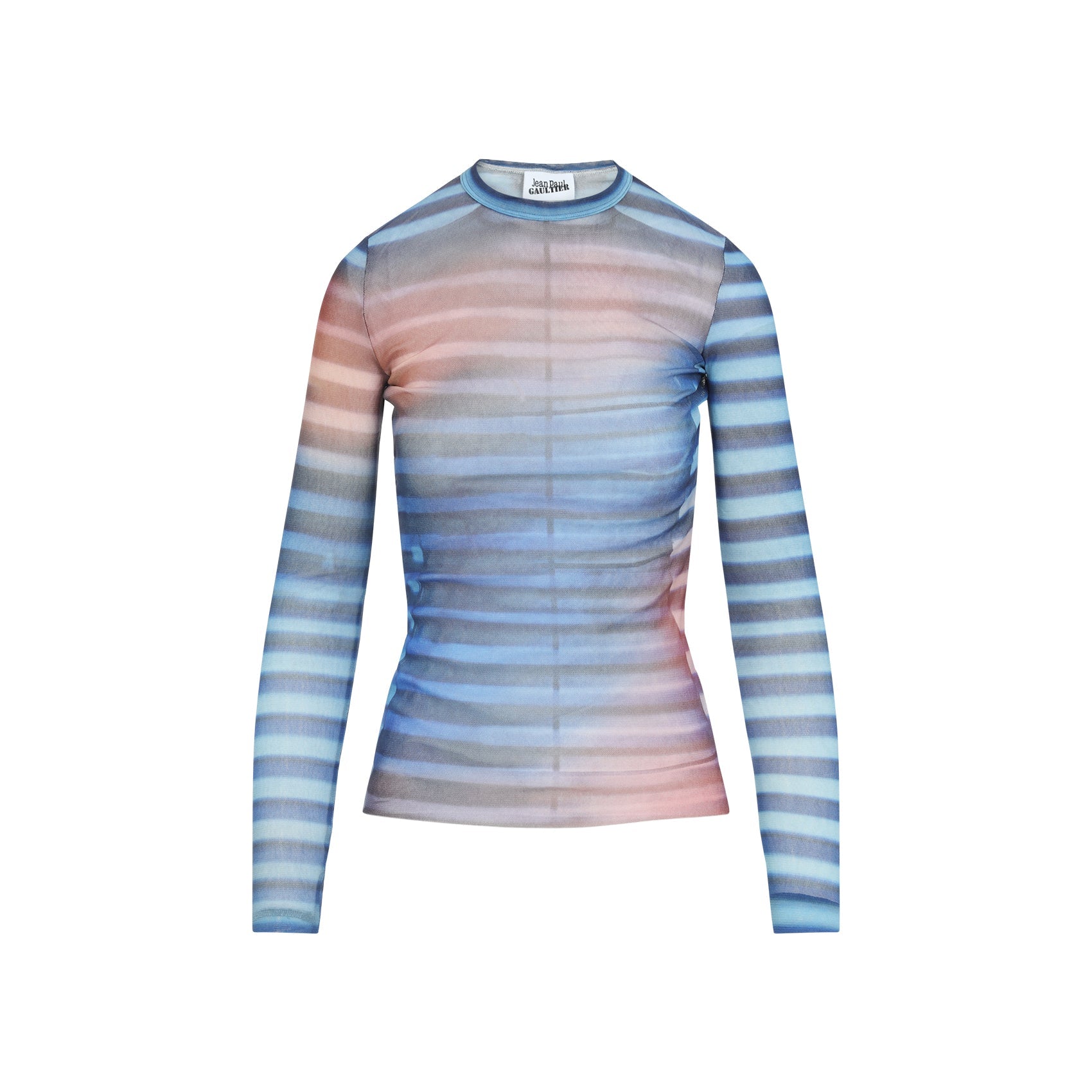 Jean Paul Gaultier Mesh Printed "Air" Long Sleeves Top Women JEAN PAUL GAULTIER