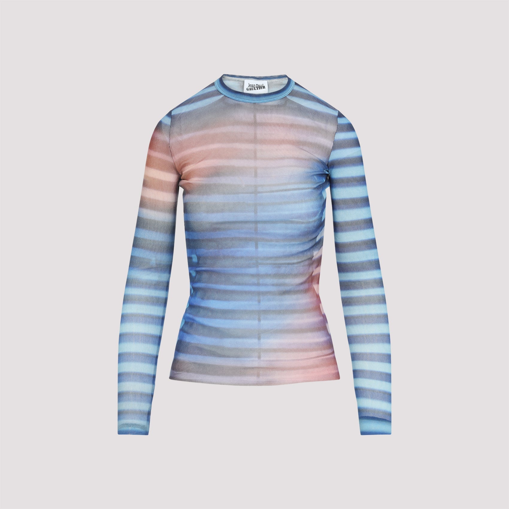 Jean Paul Gaultier Mesh Printed "Air" Long Sleeves Top Women JEAN PAUL GAULTIER