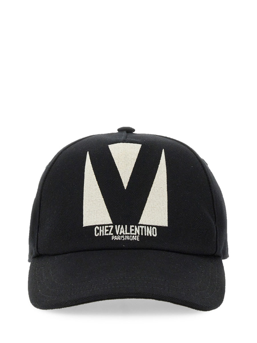 Valentino Garavani Men "Chez Valentino" Embroidered Baseball Cap VALENTINO GARAVANI