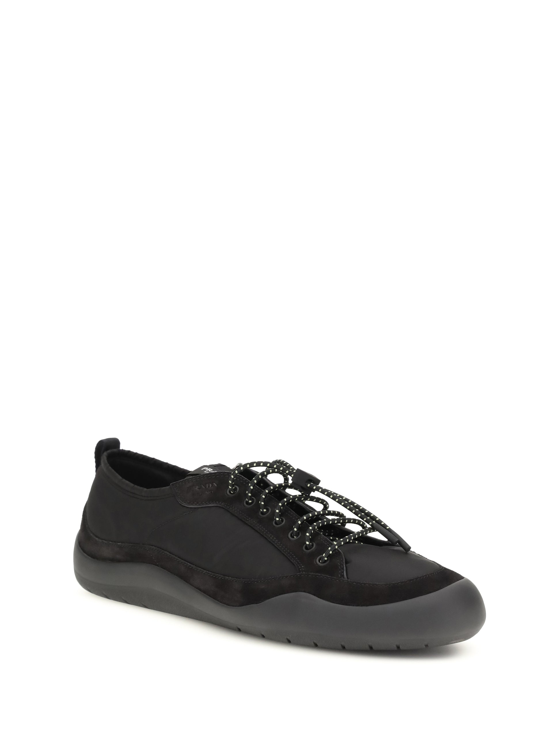 Prada Men Leather And Fabric Sneakers PRADA