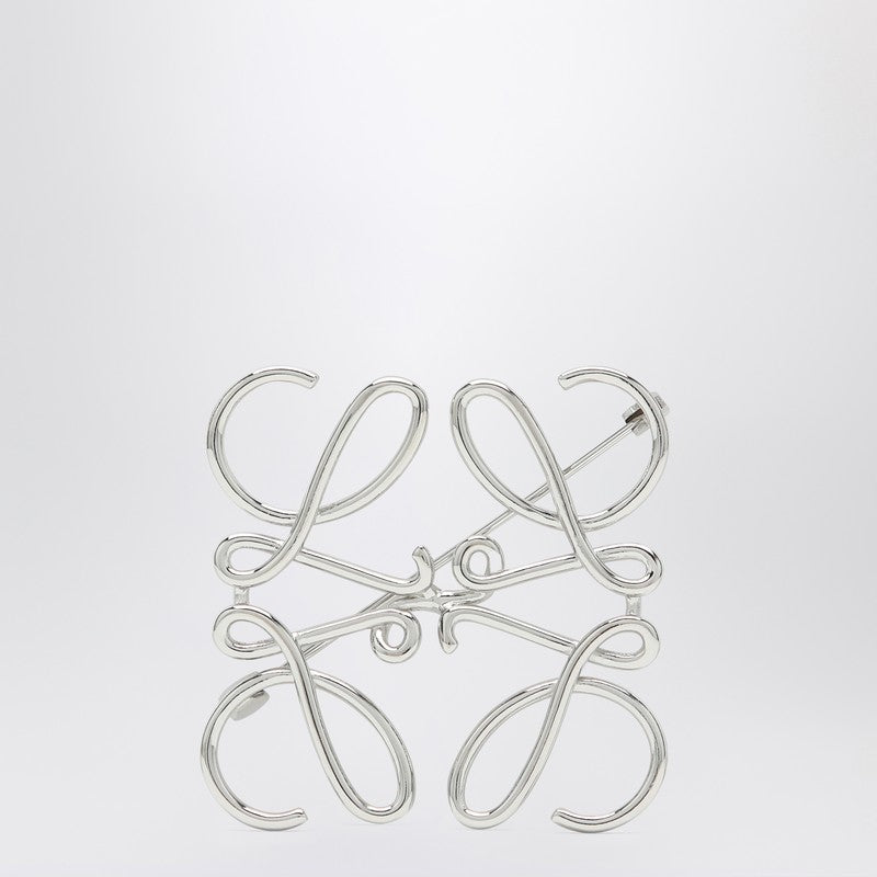 Loewe Anagram Brooch In Silver-Tone Metal Women LOEWE
