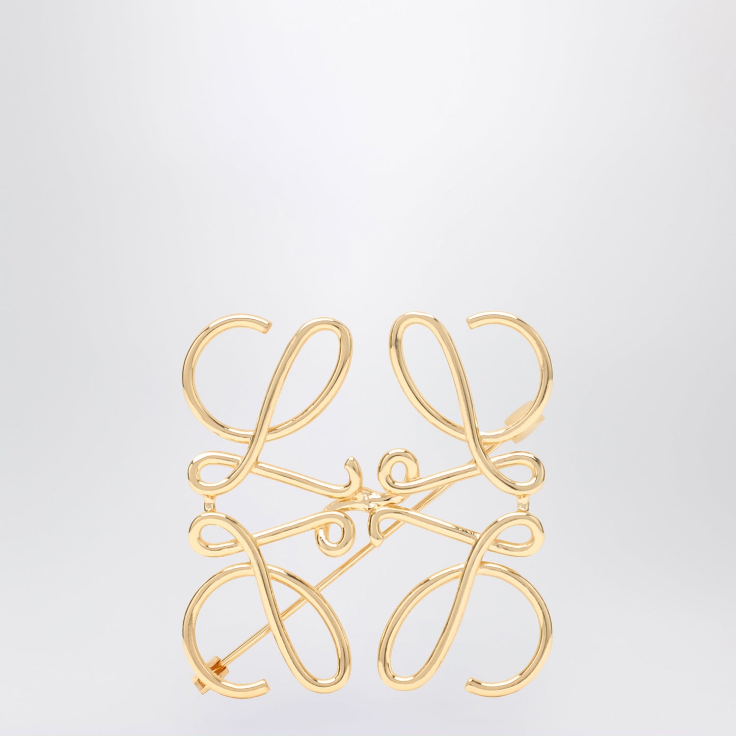 Loewe Anagram Brooch In Gold Metal Women LOEWE