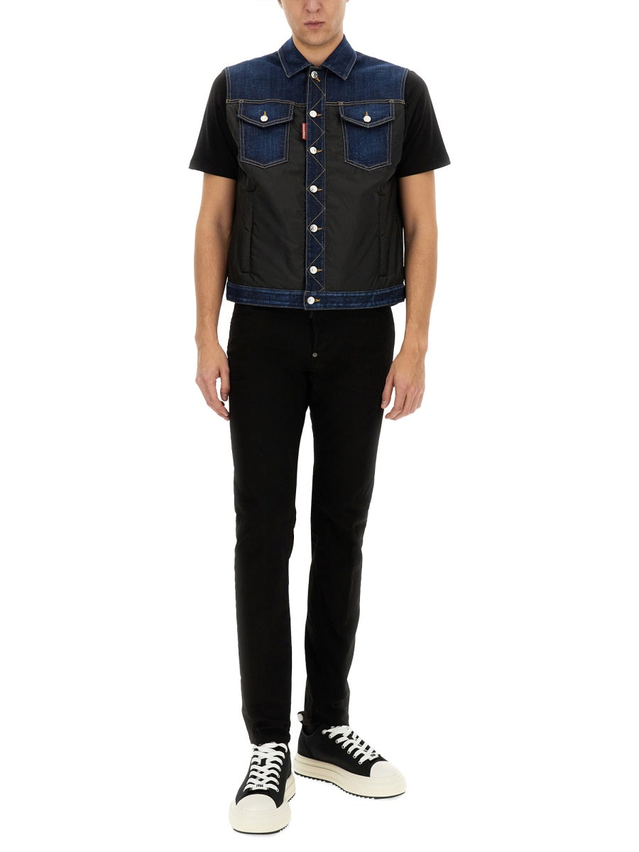 Dsquared Men Denim Puffer Vest DSQUARED2