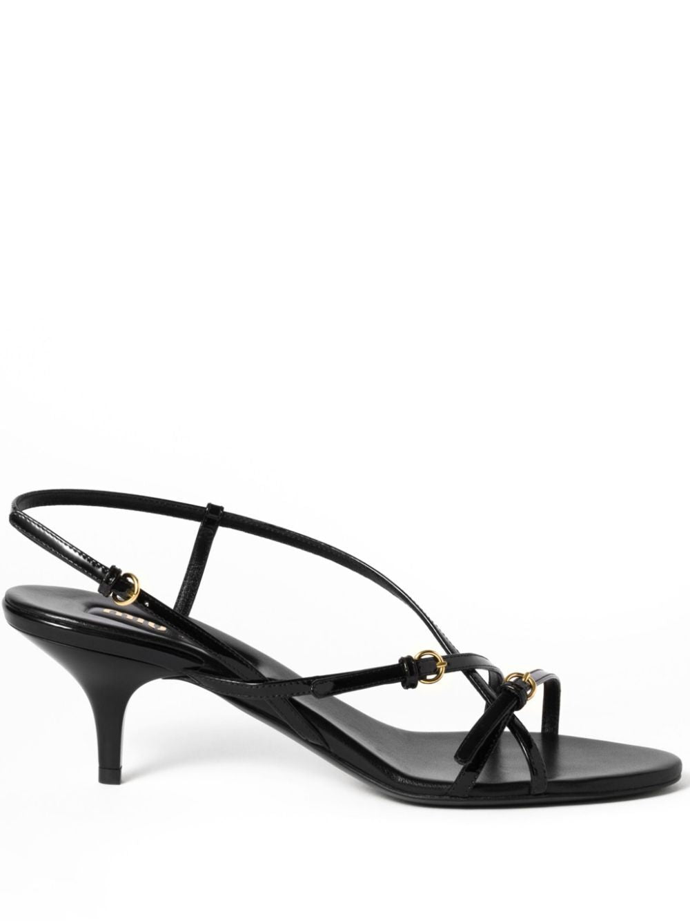 Miu Miu Women Patent Leather Sandals With Buckles MIU MIU