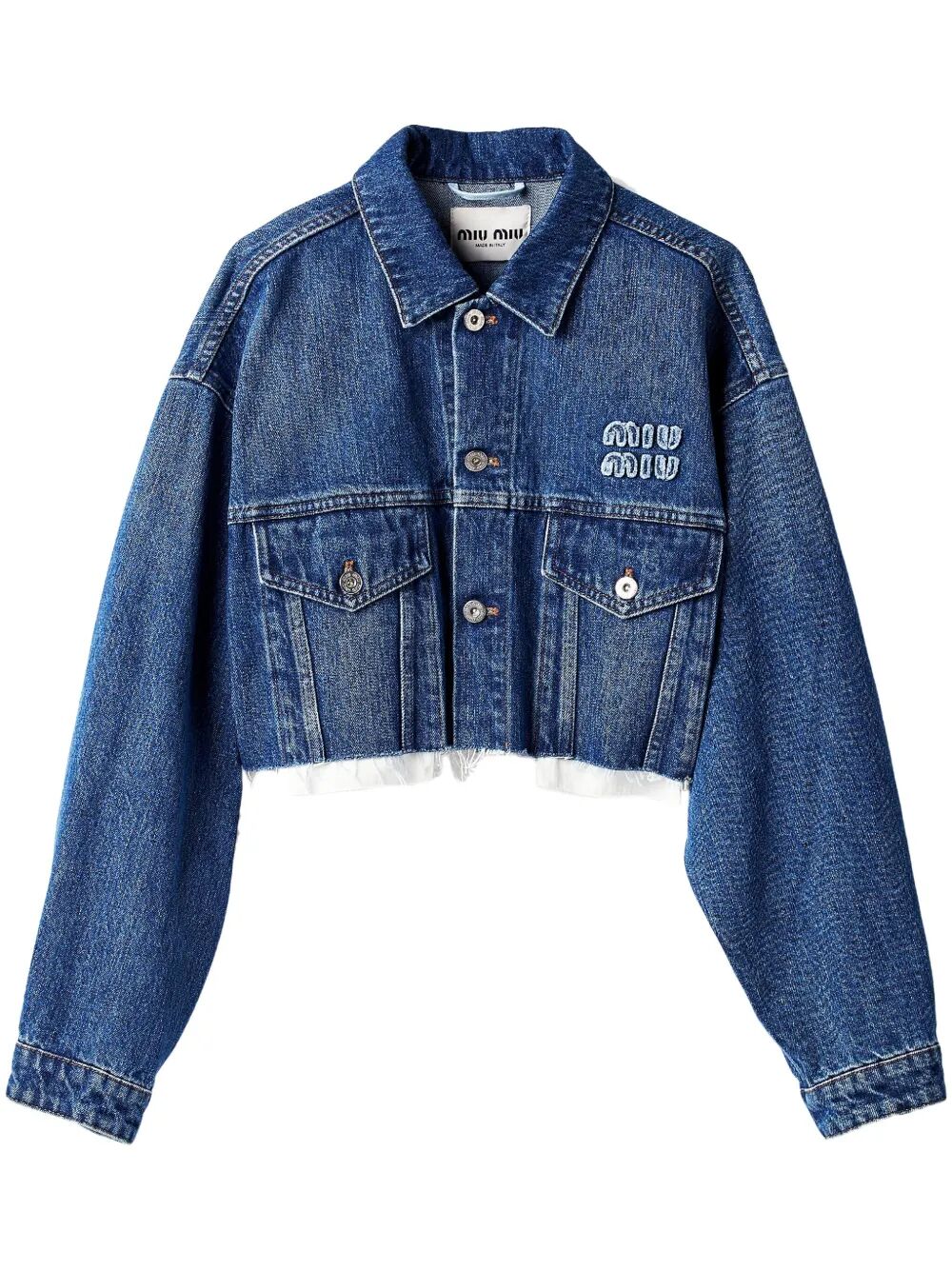 Miu Miu Women Denim Blouson Cropped Jacket MIU MIU