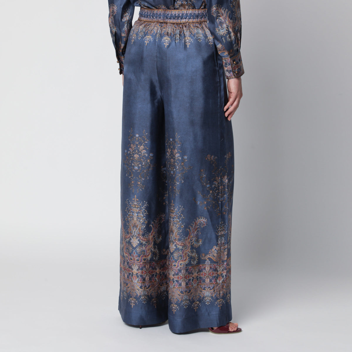 Zimmermann Valiant Navy Blue Silk Trousers Women ZIMMERMANN