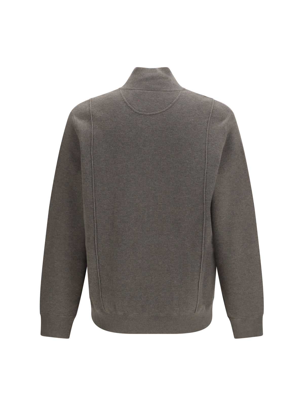 Brunello Cucinelli Men Double Cashmere Cardigan With Zip And Logo BRUNELLO CUCINELLI