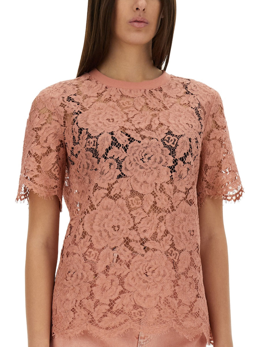 Dolce & Gabbana Women Cordonetto Lace T-Shirt DOLCE & GABBANA