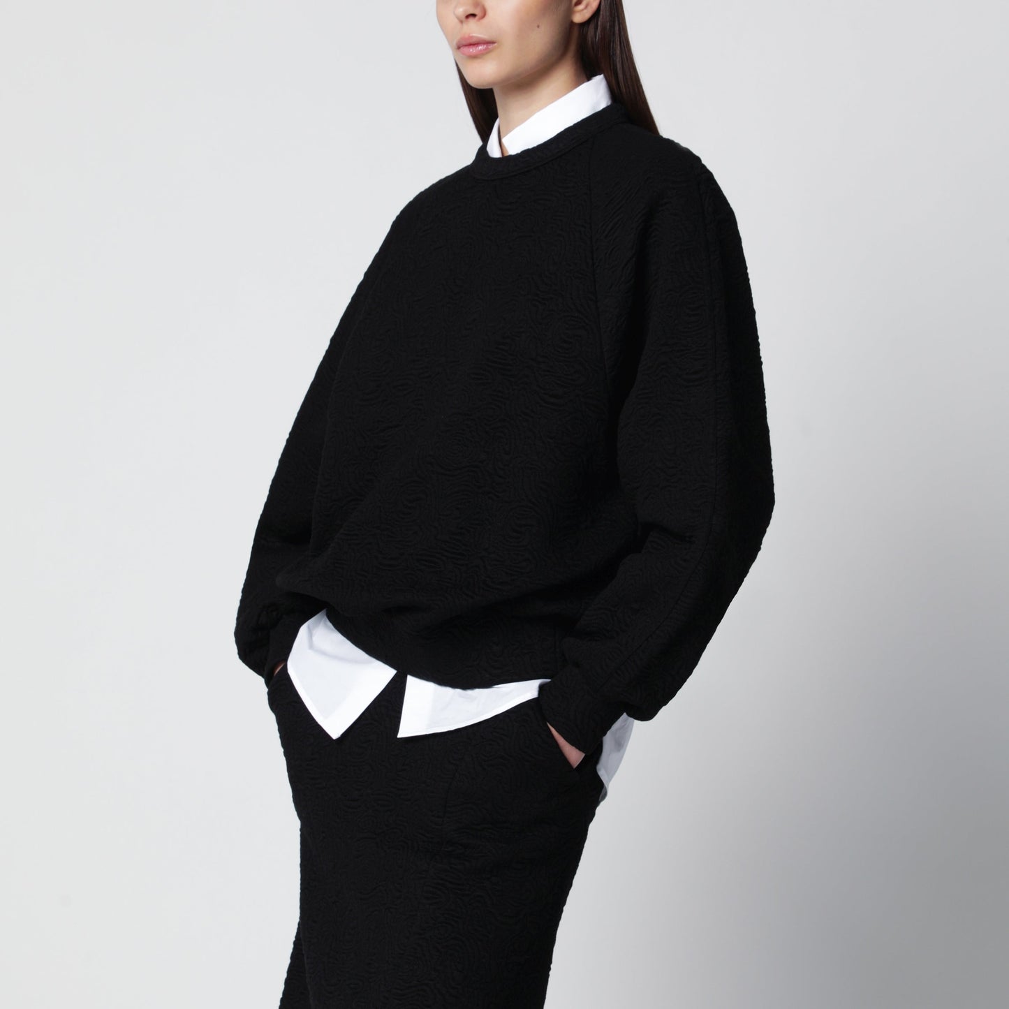 Dries Van Noten Black Viscose-Blend Sweatshirt Women DRIES VAN NOTEN