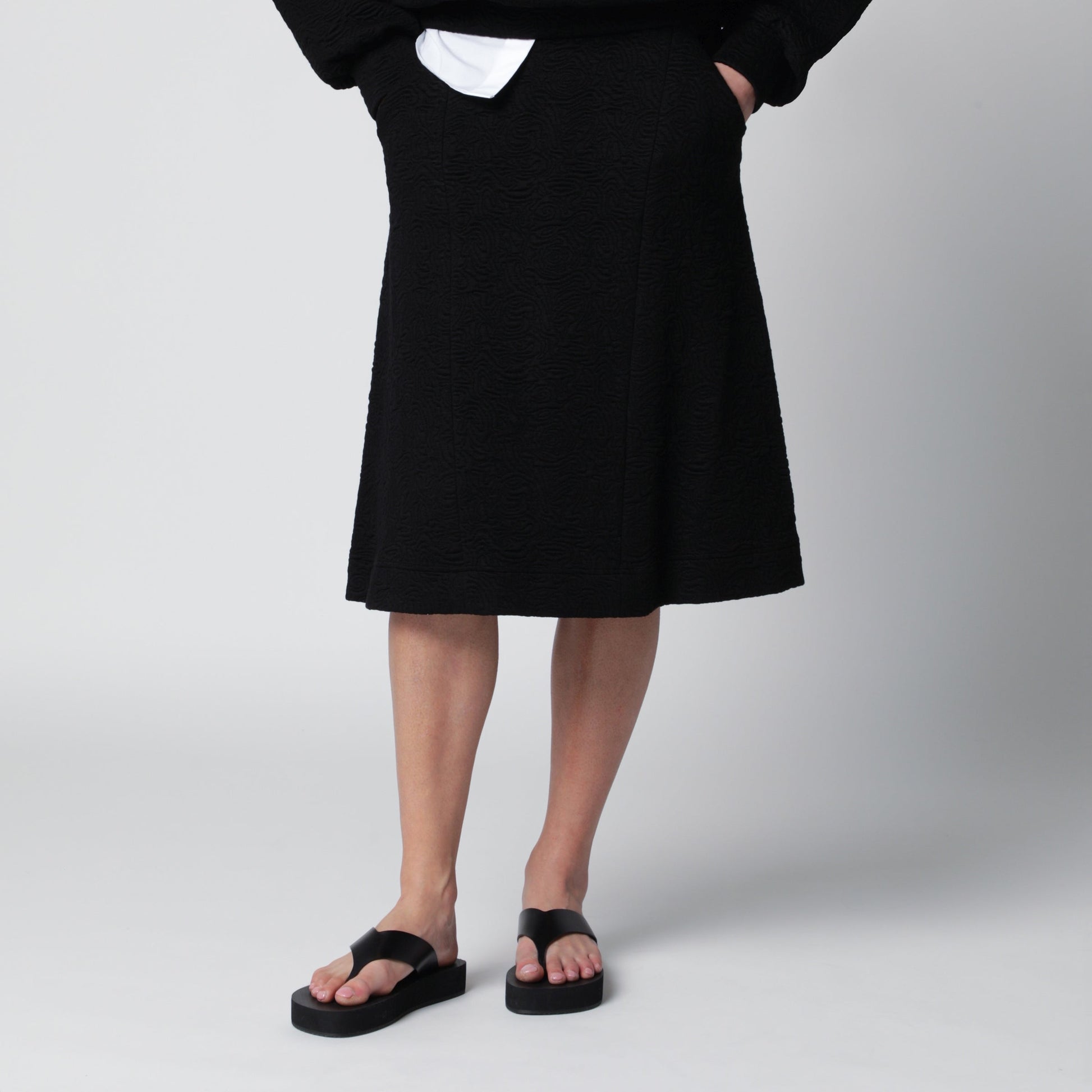 Dries Van Noten Black Viscose-Blend Skirt Women DRIES VAN NOTEN