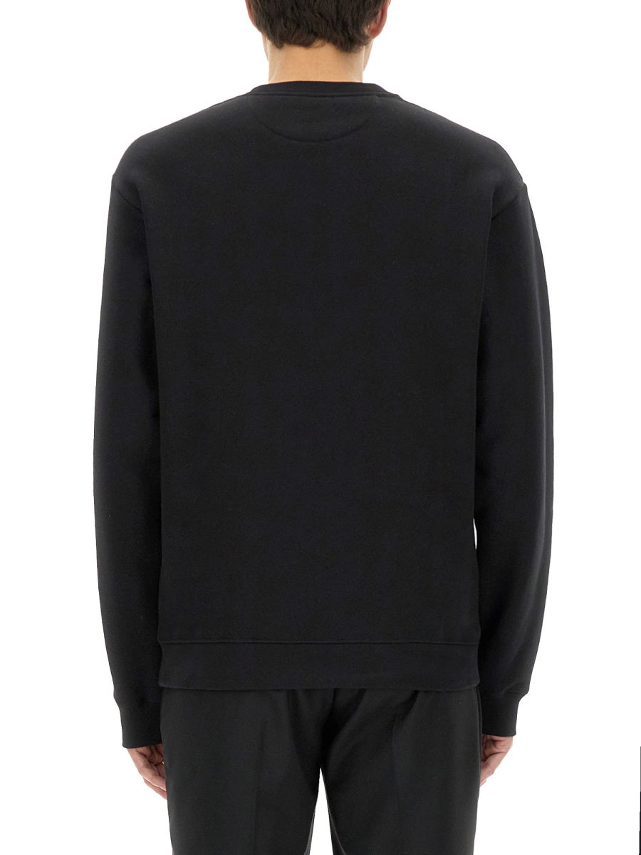 Valentino Men Cotton Crewneck Sweatshirt With "Chez Valentino" Patch VALENTINO