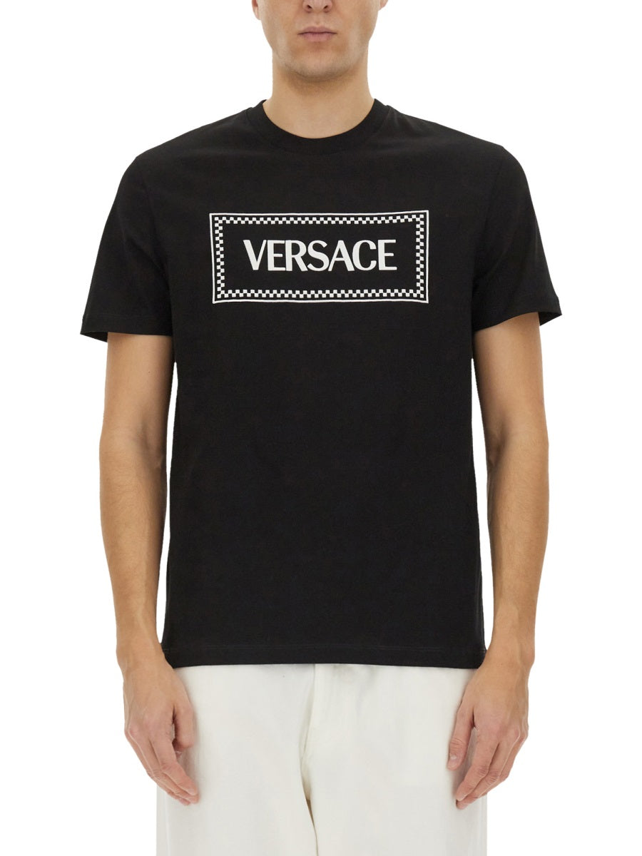 Versace Men T-Shirt With '90S Vintage Embroidered Logo VERSACE