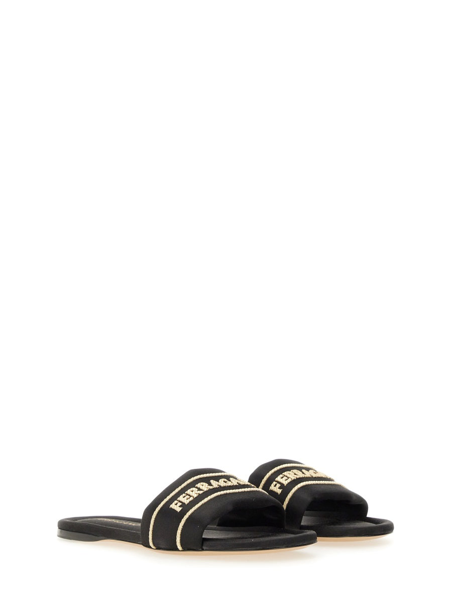 Ferragamo Women Slide Sandal With Logo FERRAGAMO