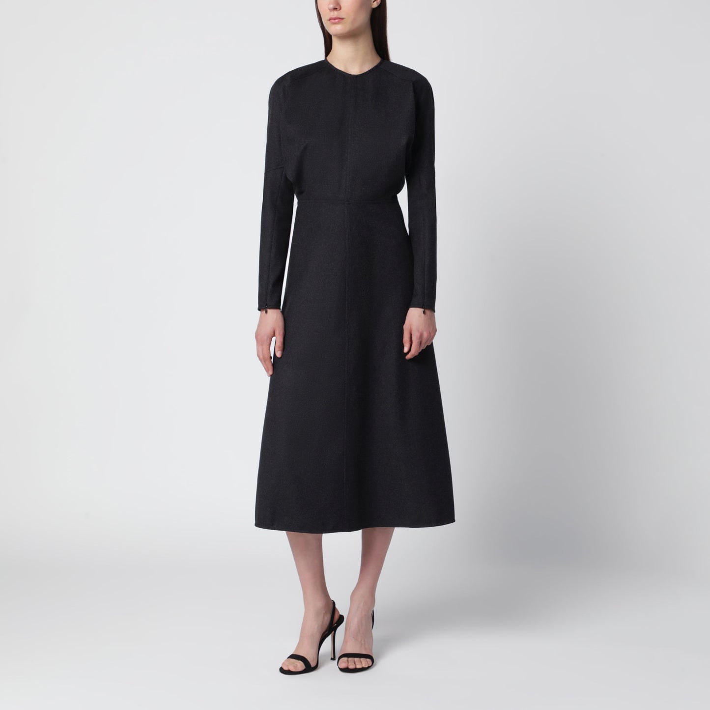 Victoria Beckham Doman Virgin Wool Dress In Dark Grey Melange Women VICTORIA BECKHAM