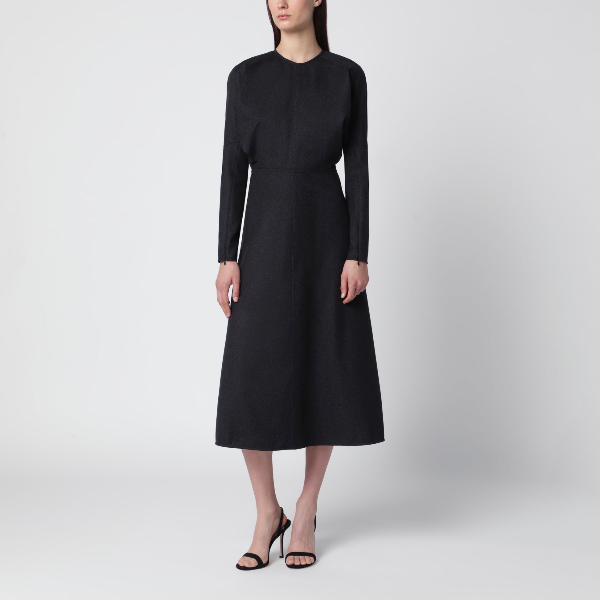 Victoria Beckham Doman Virgin Wool Dress In Dark Grey Melange Women VICTORIA BECKHAM