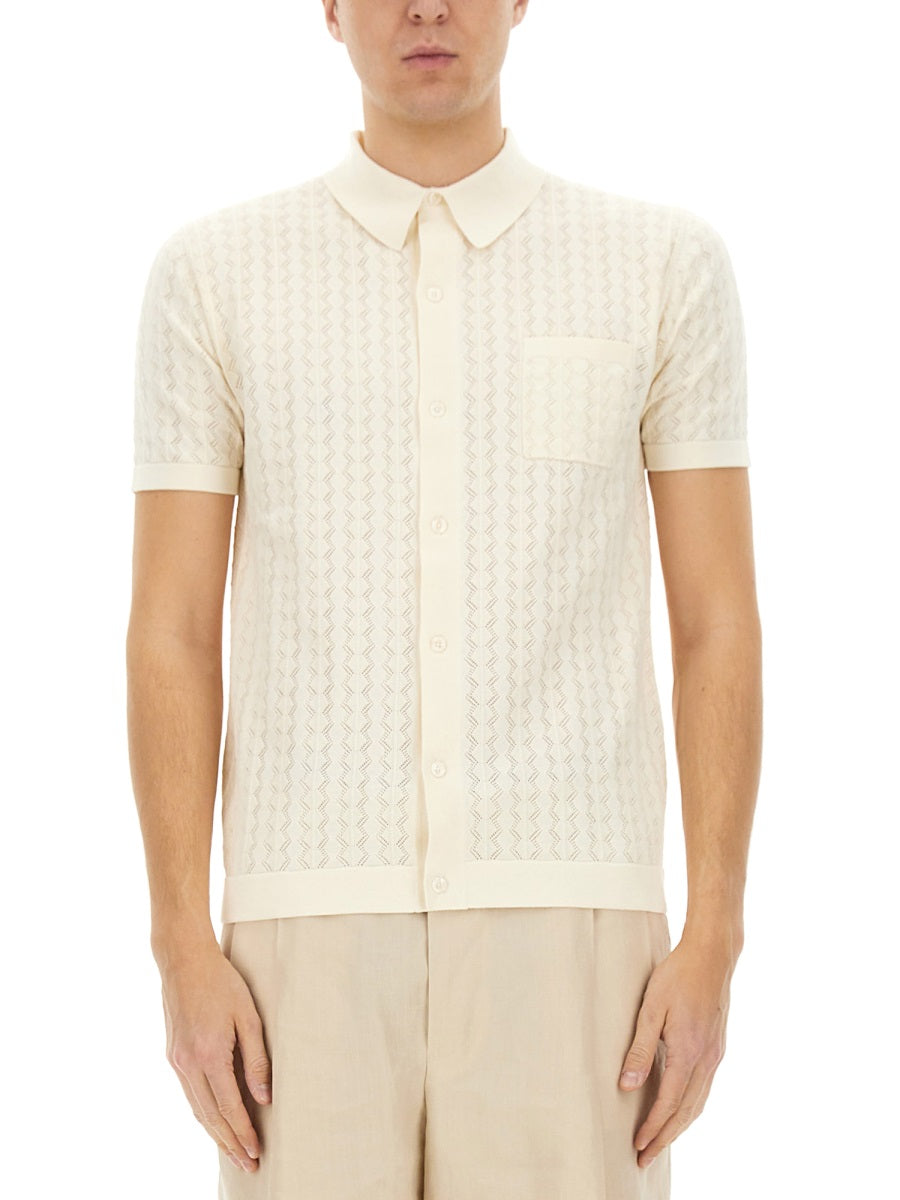Dolce & Gabbana Men Perforated Cotton Knit Shirt DOLCE & GABBANA