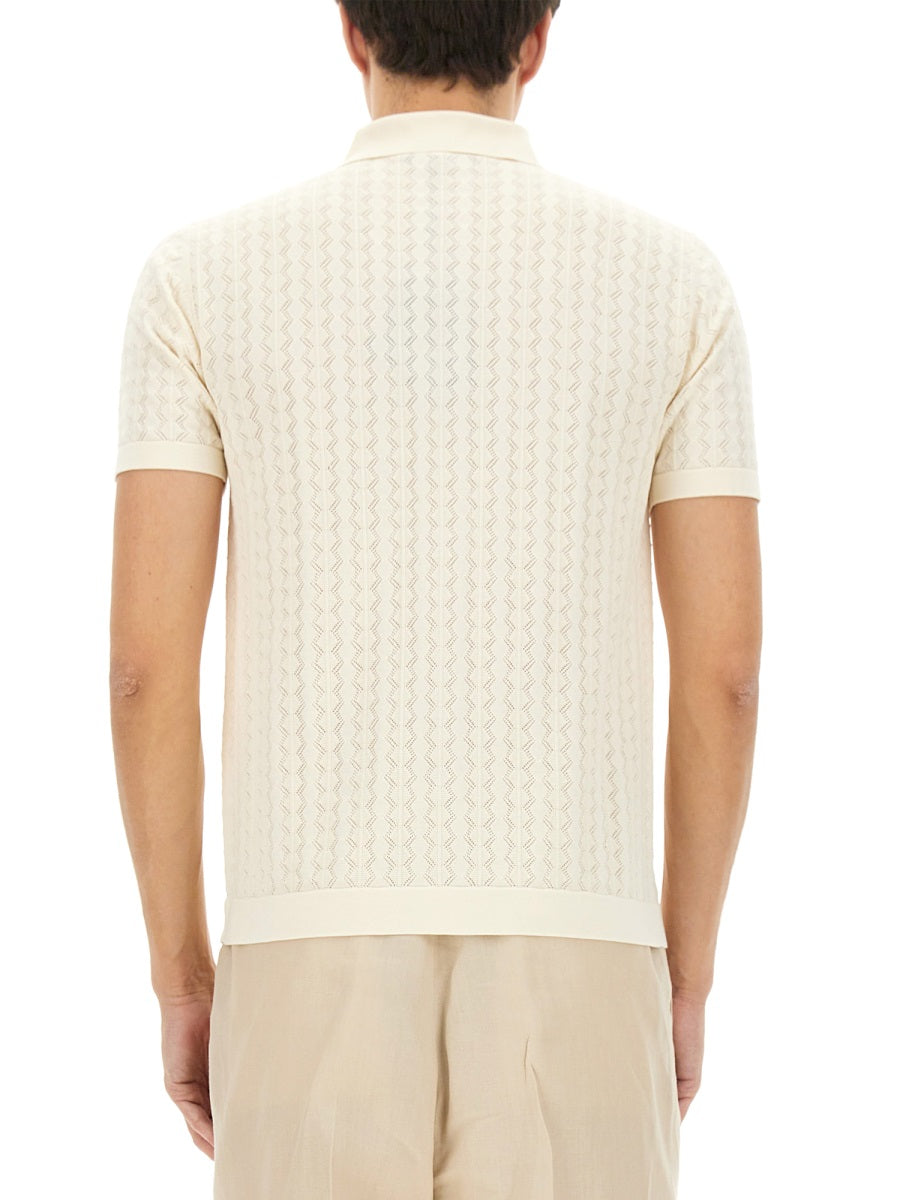 Dolce & Gabbana Men Perforated Cotton Knit Shirt DOLCE & GABBANA