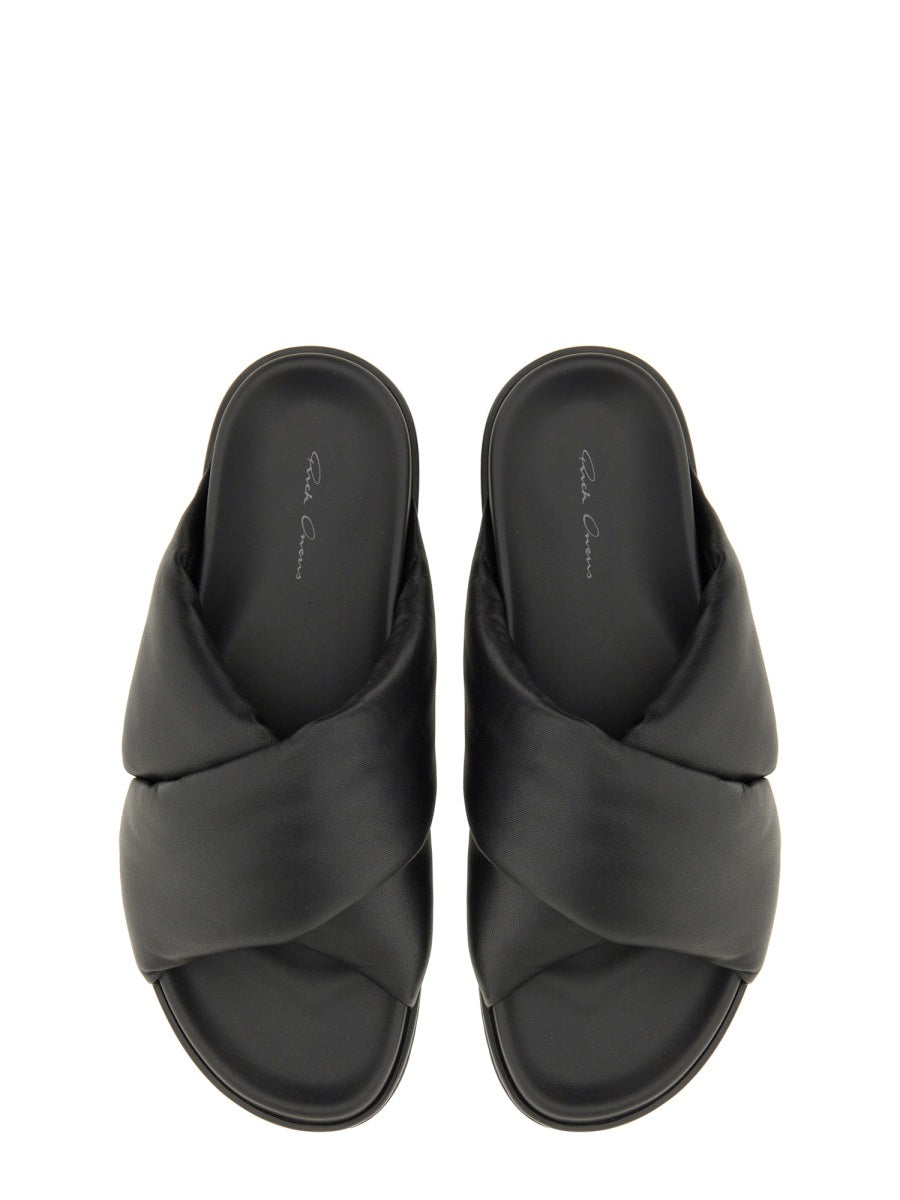 Rick Owens Men Leather Slide Sandal RICK OWENS