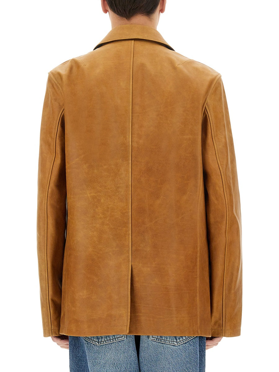 Our Legacy Men Leather Opening Blazer OUR LEGACY