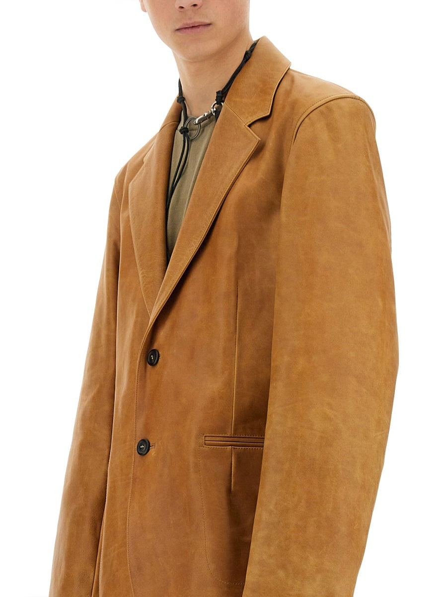 Our Legacy Men Leather Opening Blazer OUR LEGACY