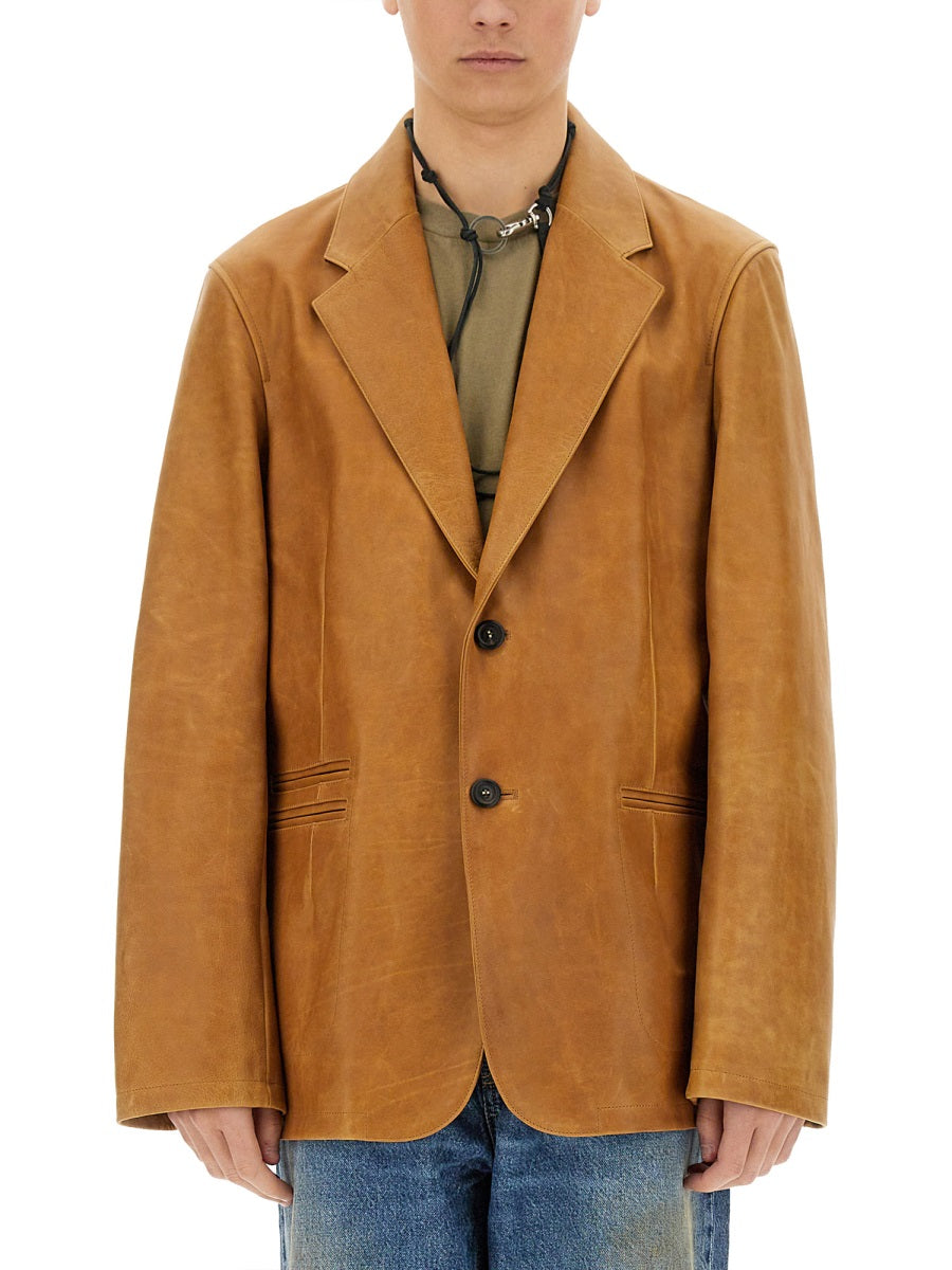 Our Legacy Men Leather Opening Blazer OUR LEGACY