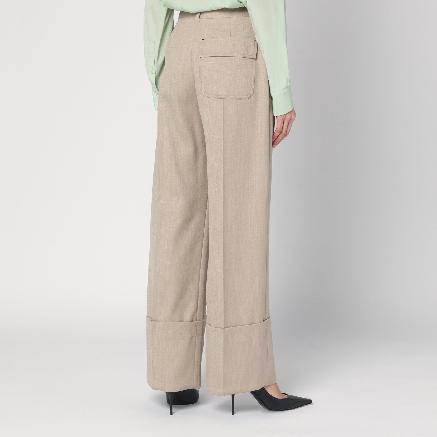 Victoria Beckham Wide Mandarin Colour Pants In Wool Women VICTORIA BECKHAM