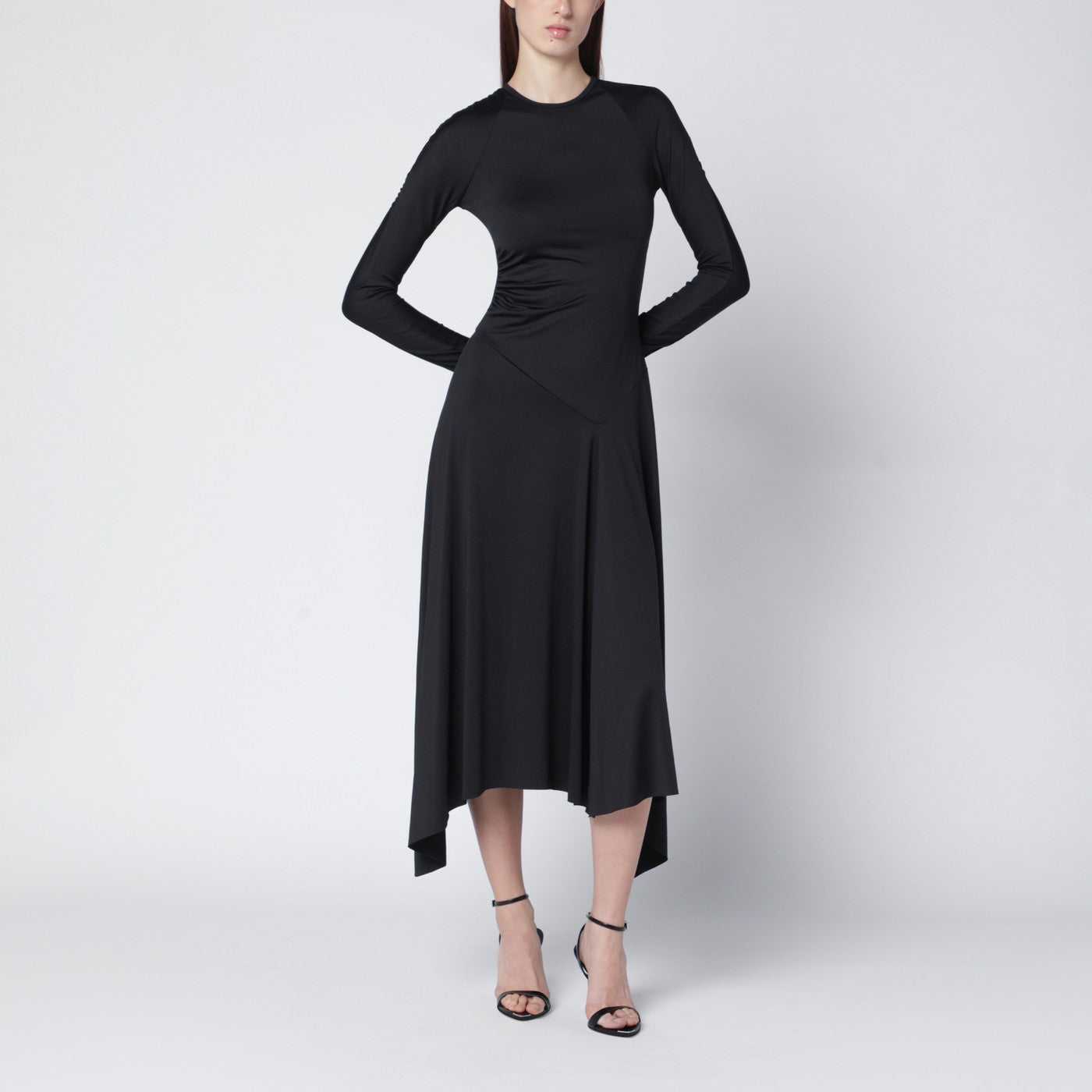 Victoria Beckham Black Asymmetric Midi Dress Women VICTORIA BECKHAM