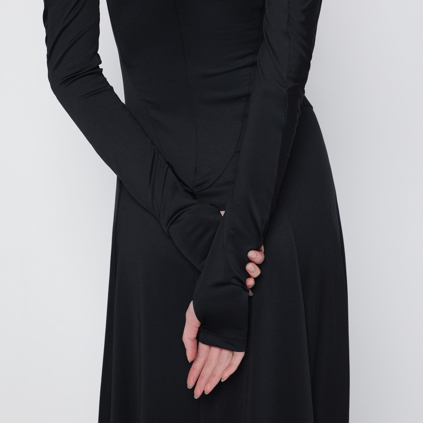 Victoria Beckham Black Asymmetric Midi Dress Women VICTORIA BECKHAM
