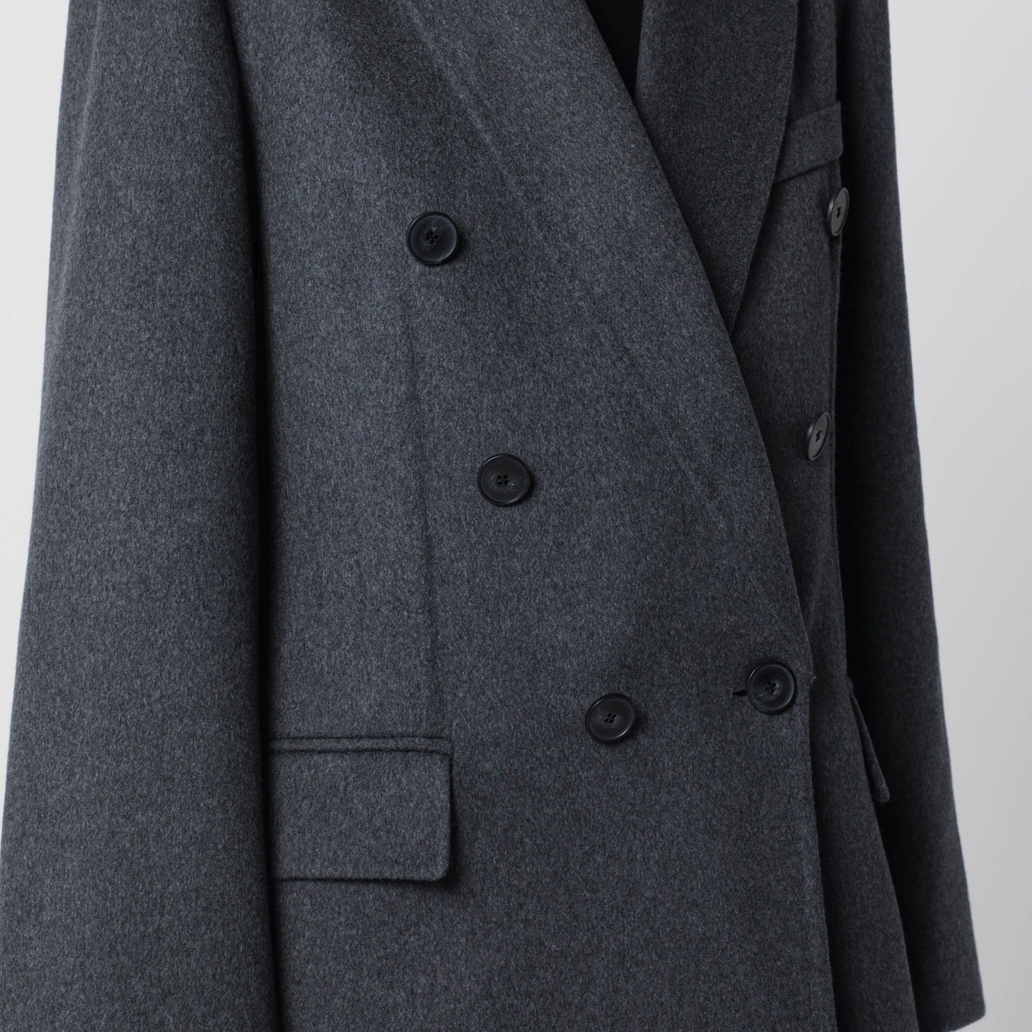 Victoria Beckham Double-Breasted Coat In Grey Melange Wool And Cashmere Women VICTORIA BECKHAM