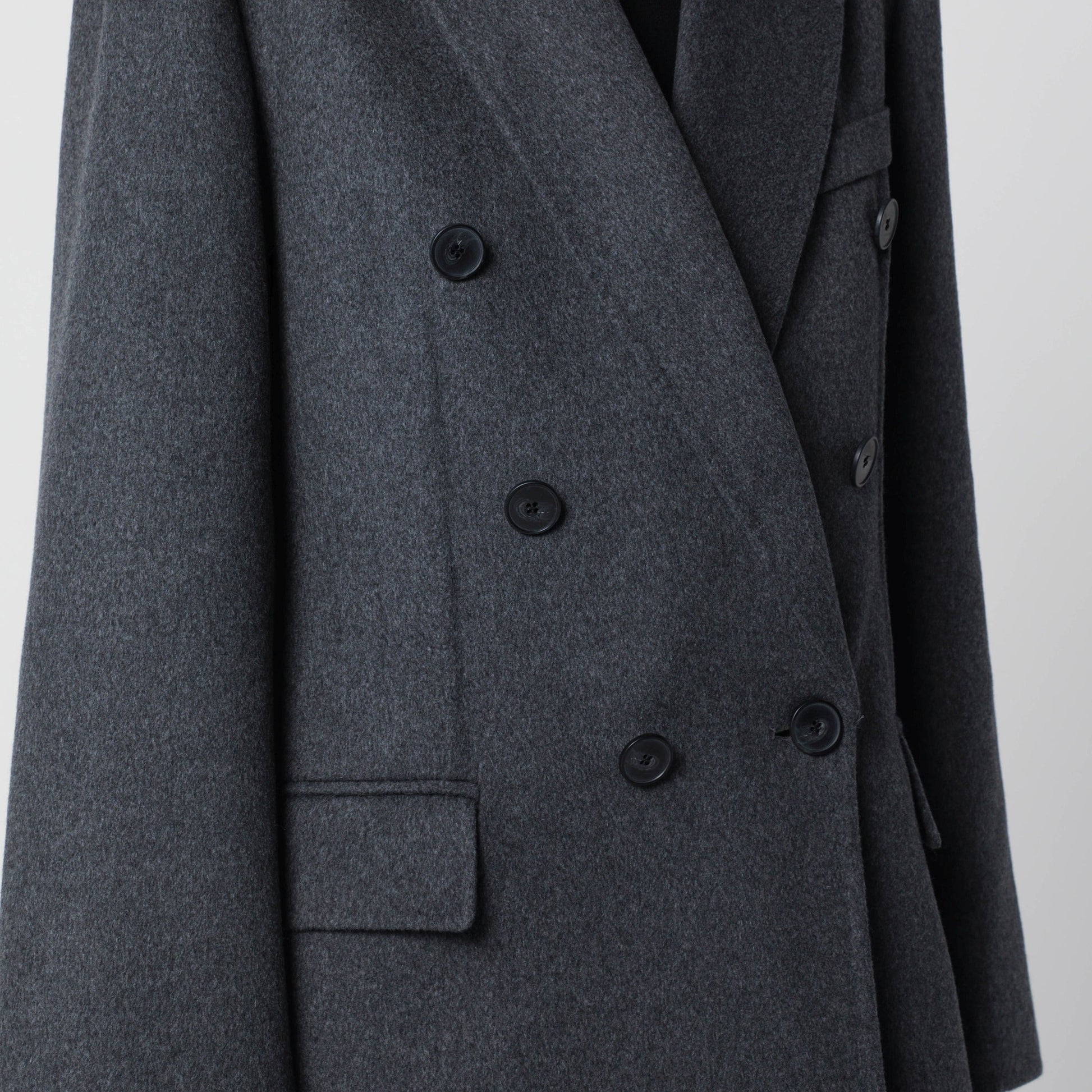 Victoria Beckham Double-Breasted Coat In Grey Melange Wool And Cashmere Women VICTORIA BECKHAM