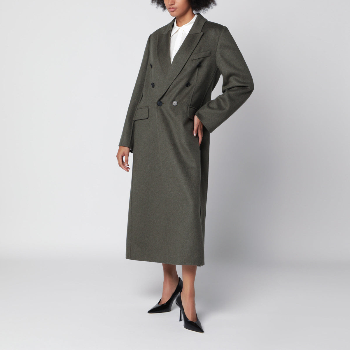 Victoria Beckham Green Catriona Coat In Wool Blend Women VICTORIA BECKHAM