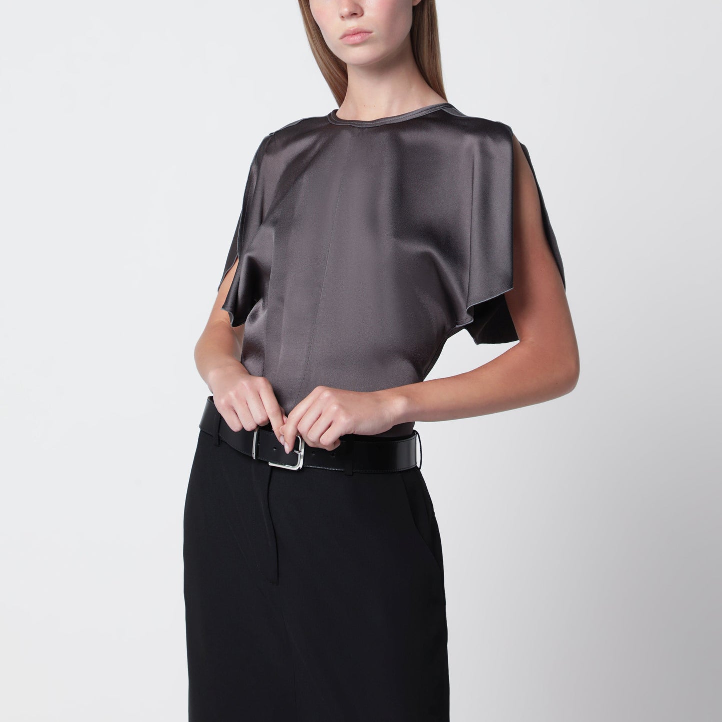 Victoria Beckham Bela Satin Viscose Top In Ore Women VICTORIA BECKHAM