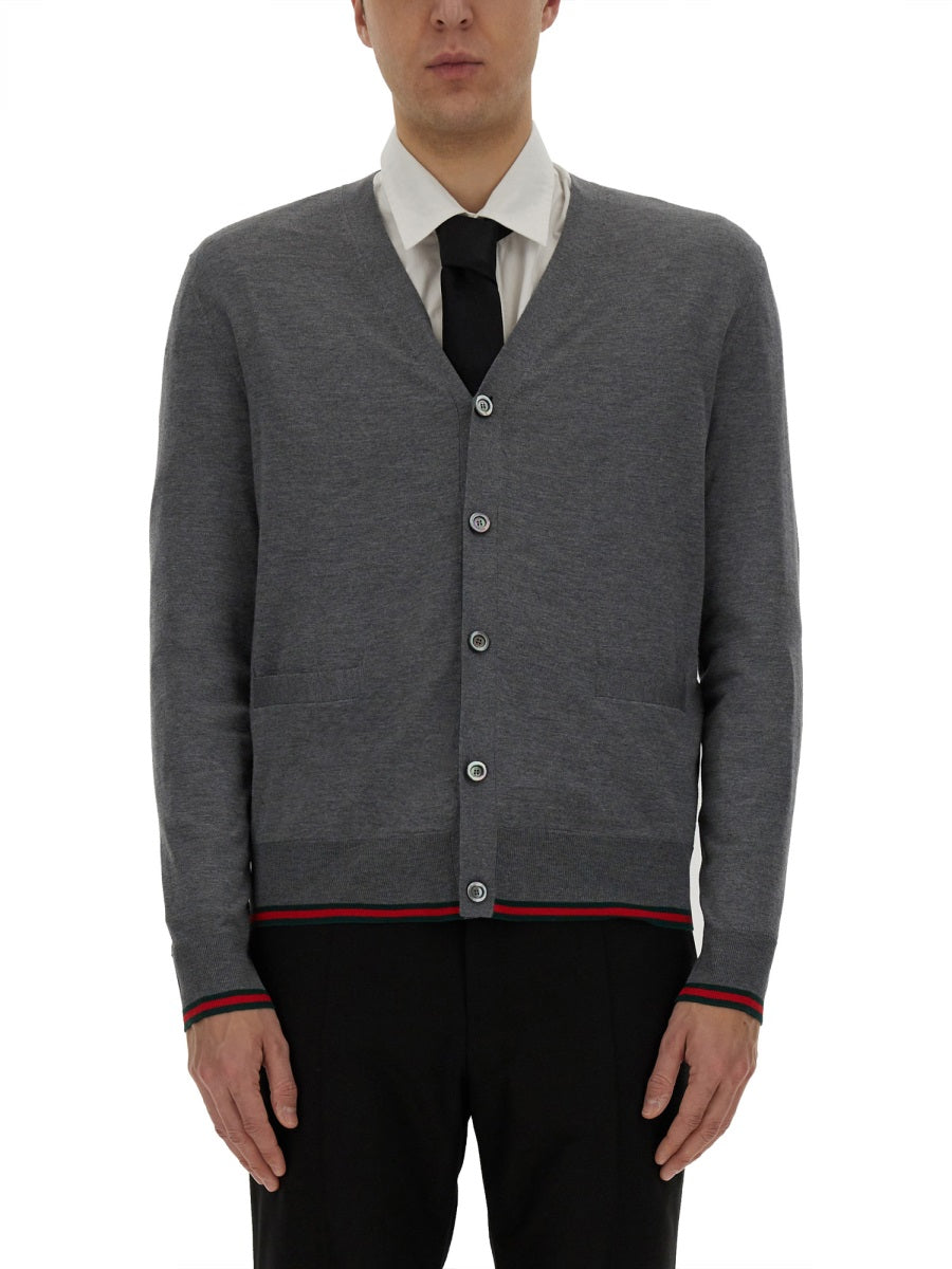 Gucci Men Web Pattern Cardigan GUCCI