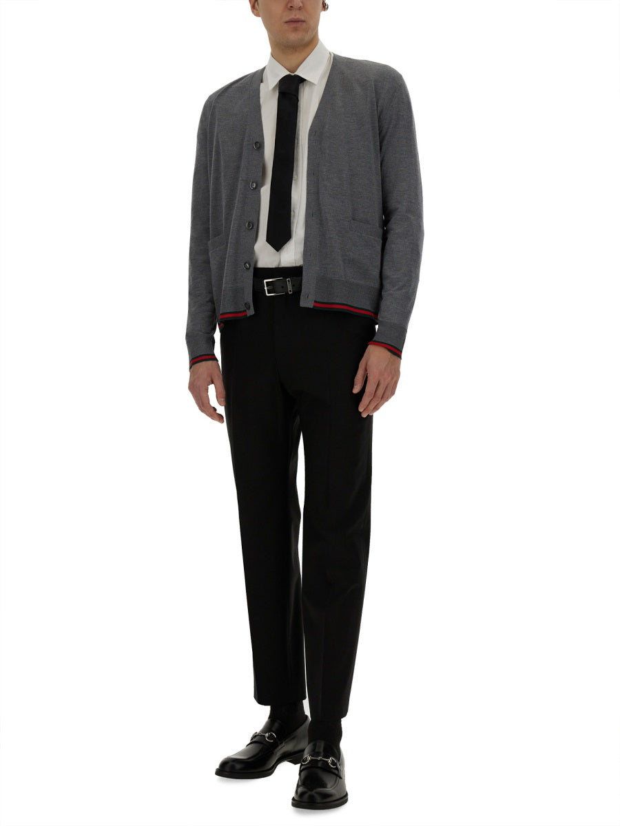 Gucci Men Web Pattern Cardigan GUCCI