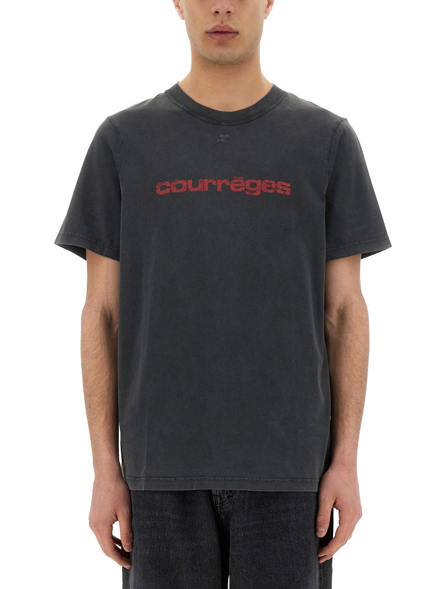 Courreges Men Logo Print T-Shirt COURREGES