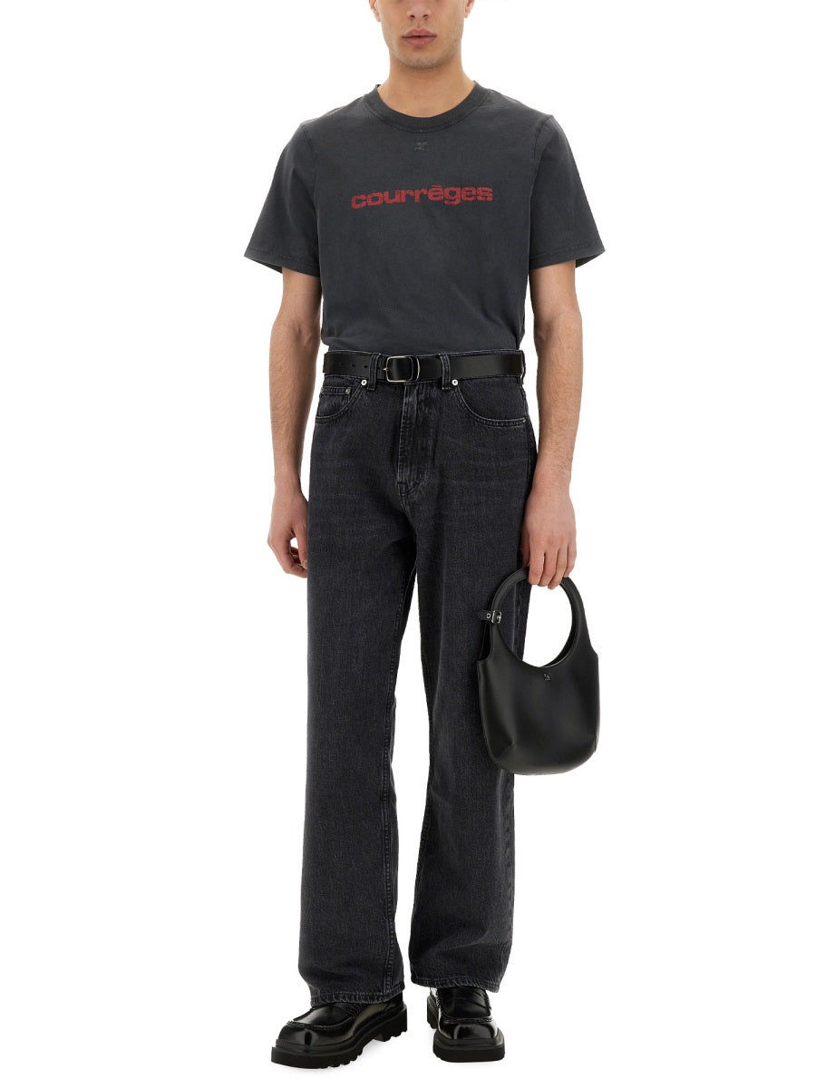 Courreges Men Logo Print T-Shirt COURREGES