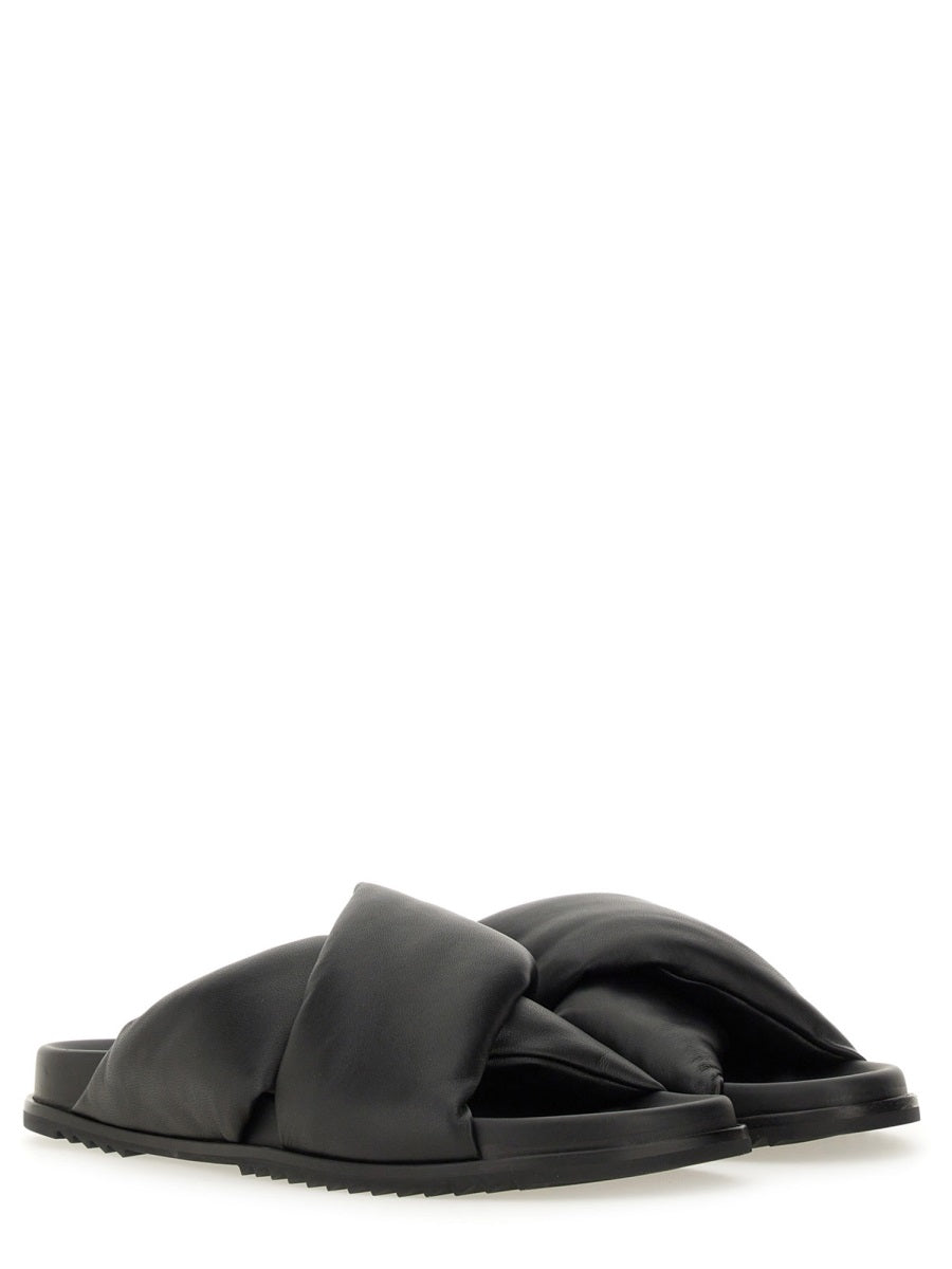Rick Owens Men Leather Slide Sandal RICK OWENS