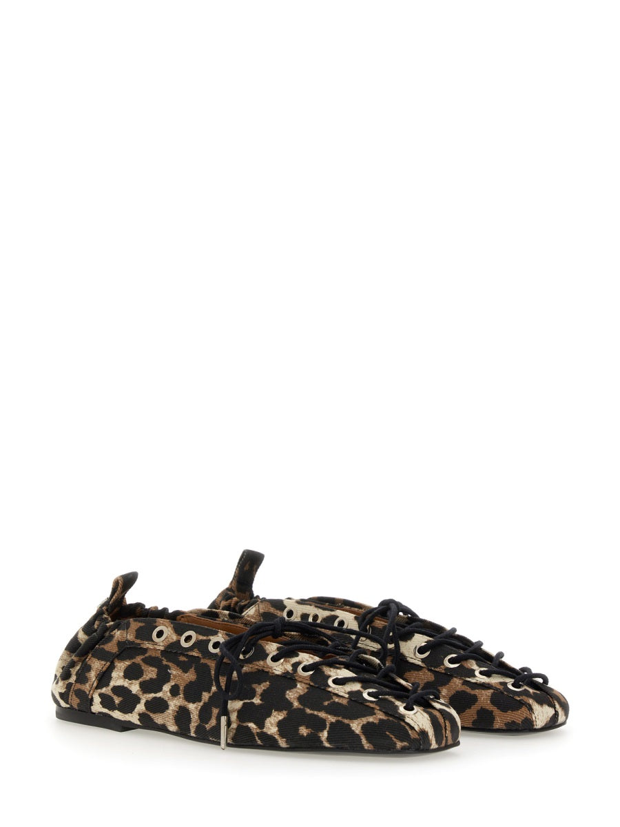 Ganni Women Ballerina Lace-Up GANNI