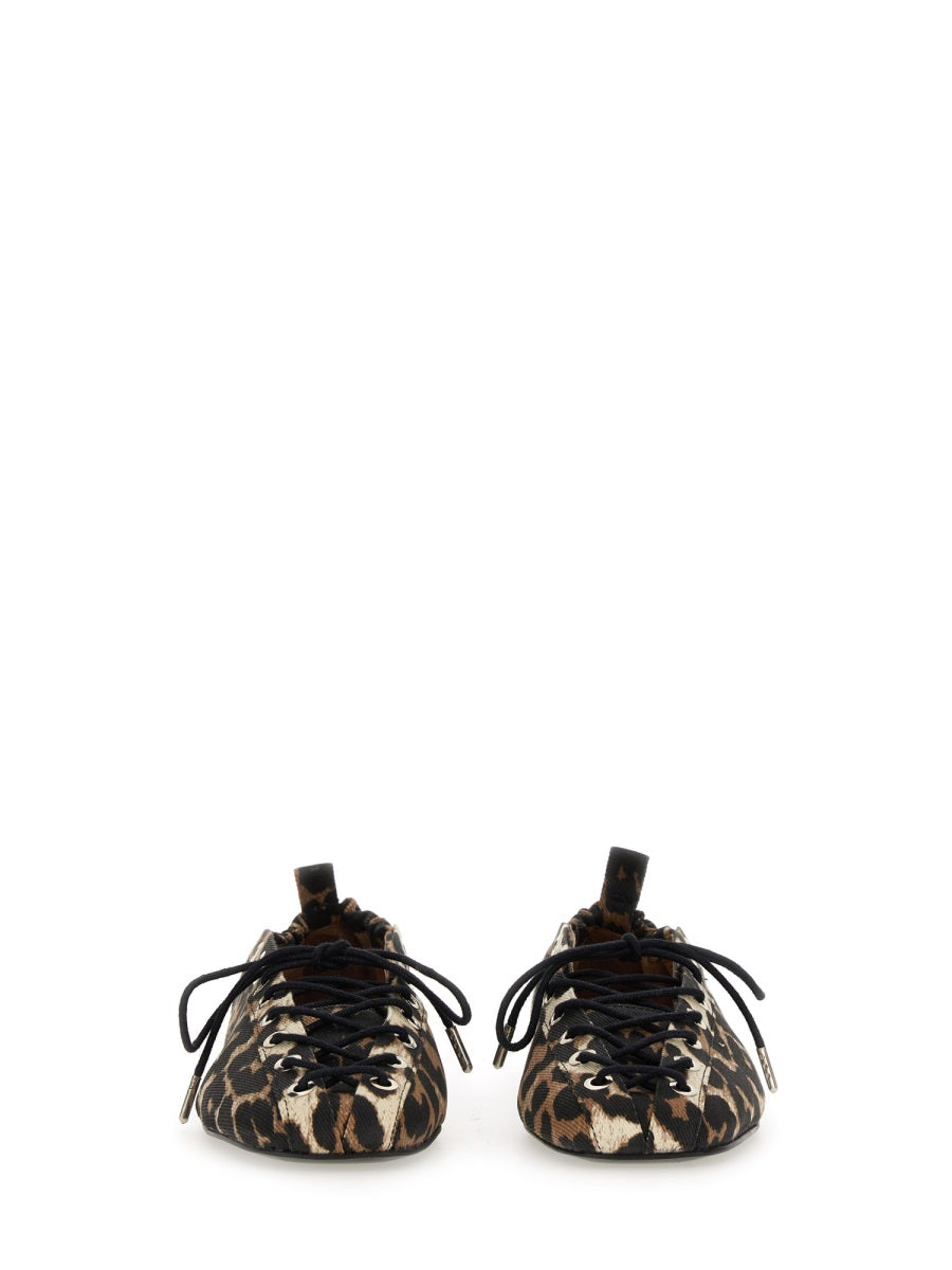 Ganni Women Ballerina Lace-Up GANNI