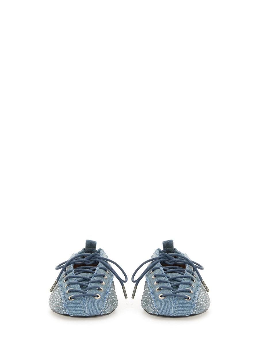 Ganni Women Lace-Up Ballerina GANNI