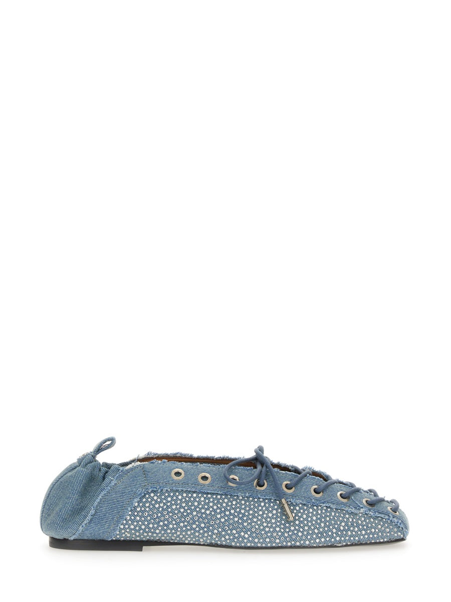 Ganni Women Lace-Up Ballerina GANNI