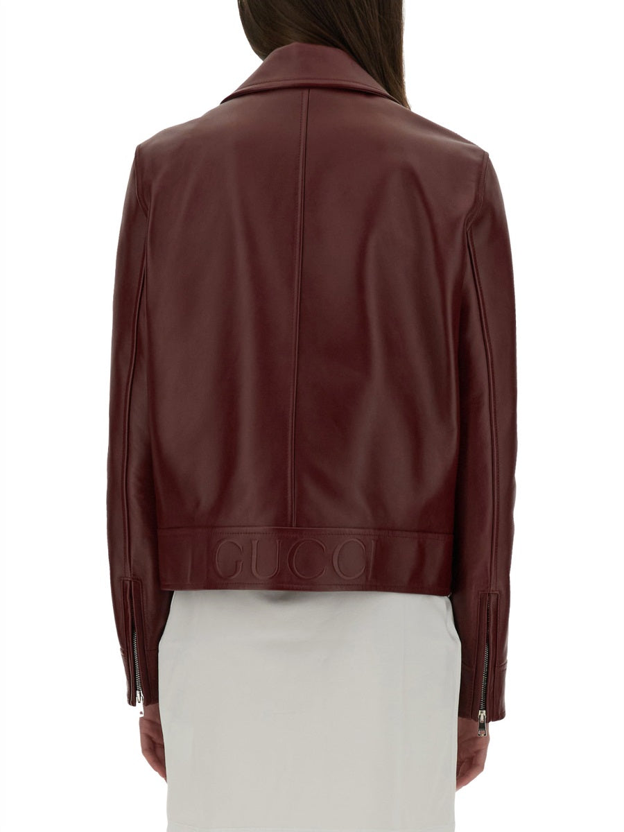 Gucci Women Leather Biker Jacket GUCCI