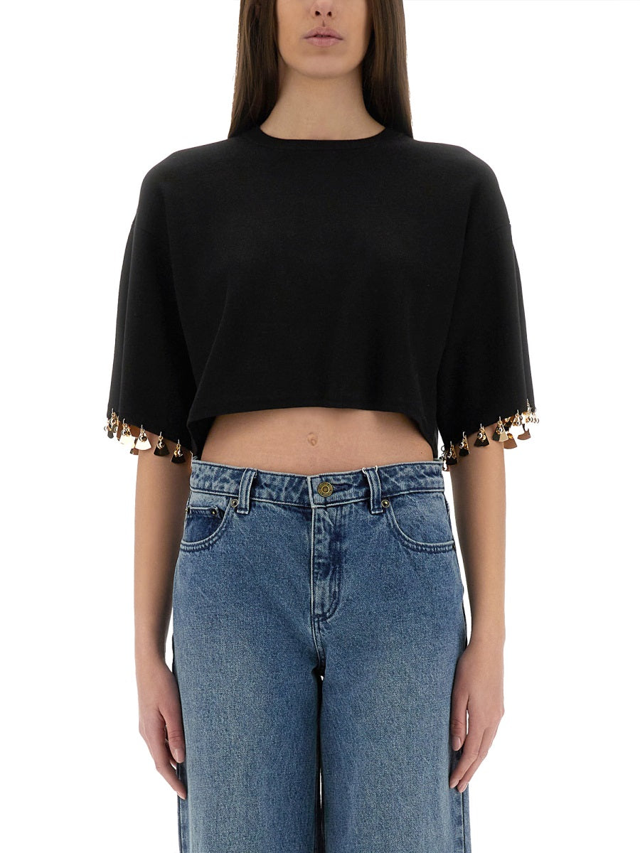 Rabanne Women Knit Crop T-Shirt PACO RABANNE