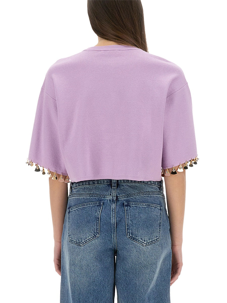 Rabanne Women Knit Crop T-Shirt PACO RABANNE
