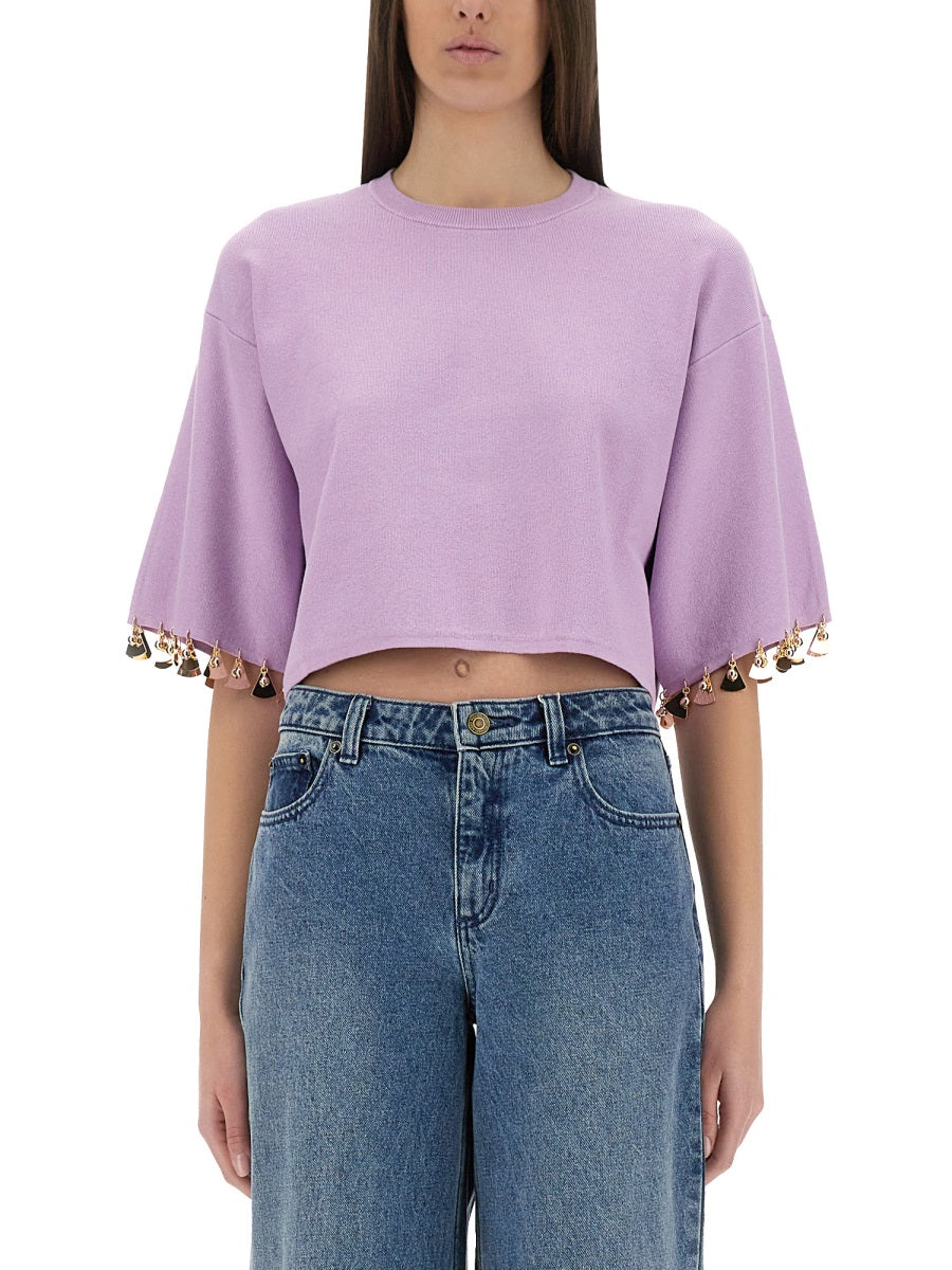 Rabanne Women Knit Crop T-Shirt PACO RABANNE